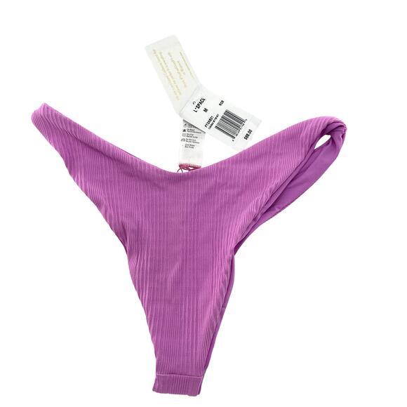 L*Space Pointelle Rib Cabana Bikini Bottom M - Picture 3 of 7